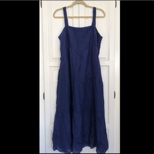 Eileen Fisher Blue Silk Midi Maxi Sundress